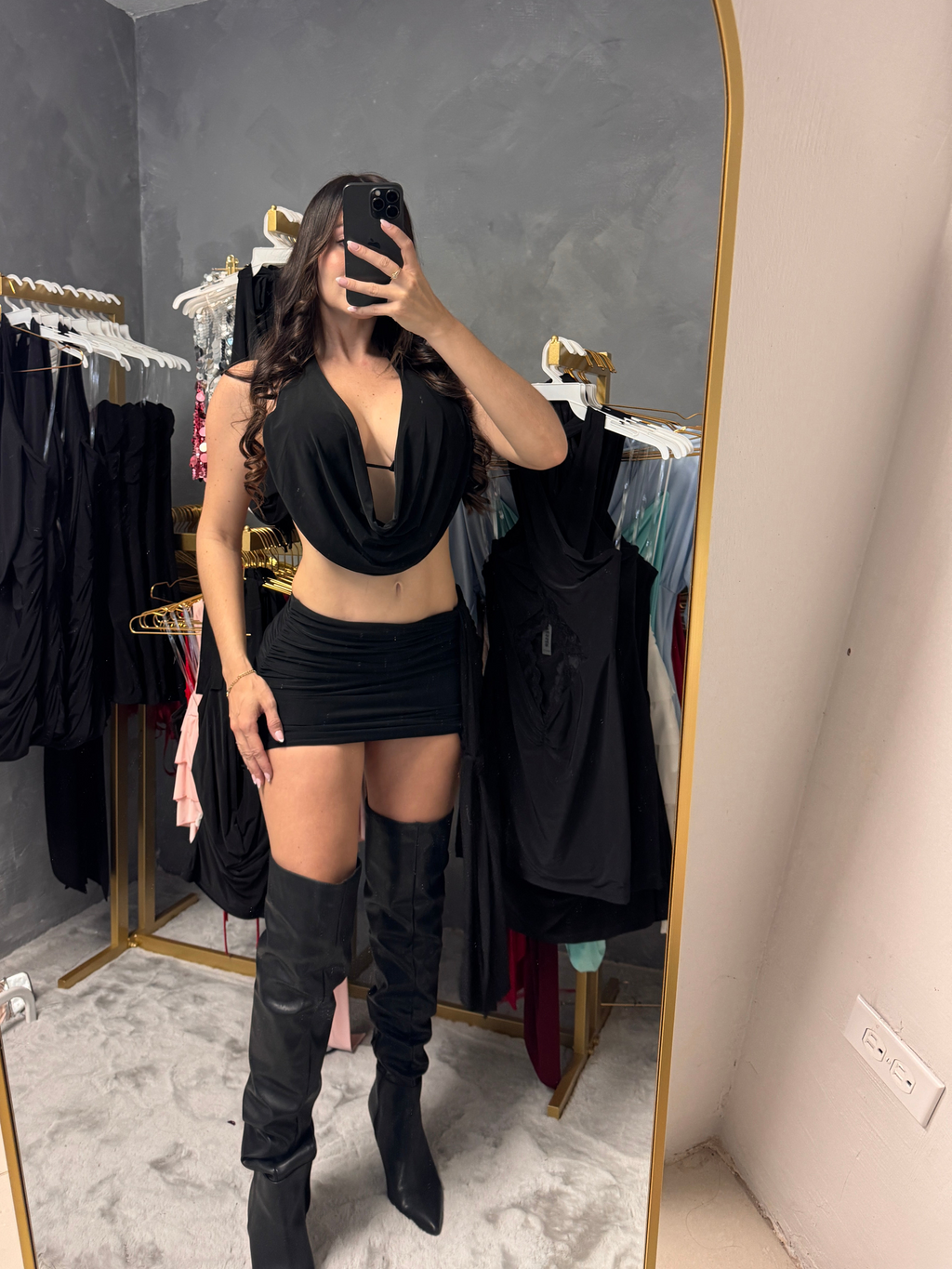 Black halter top