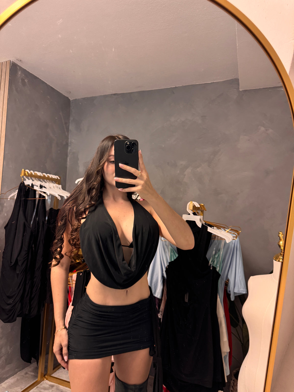Black halter top