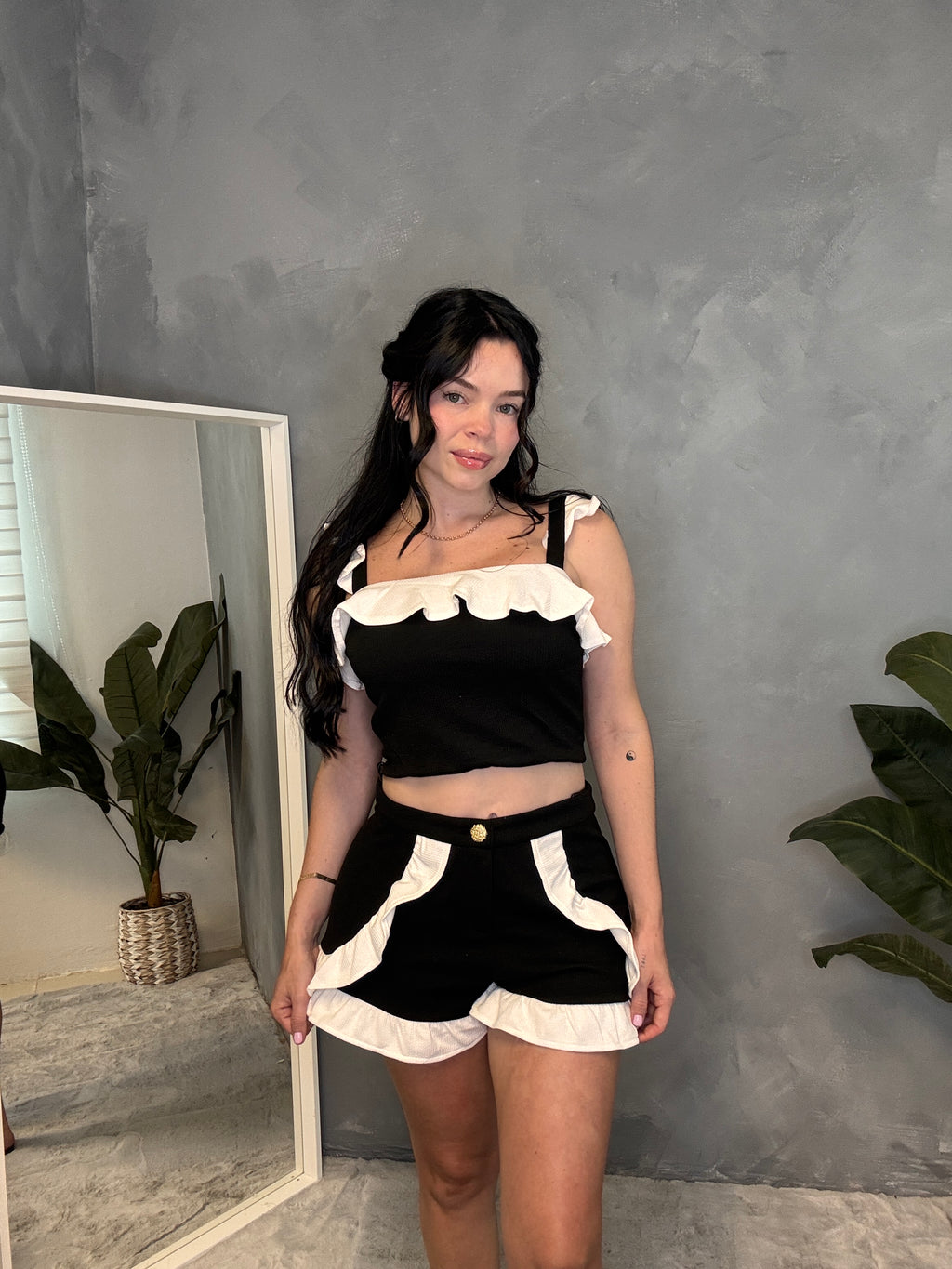 Ponte knit ruffle set