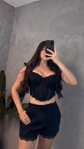 Lace woven shorts