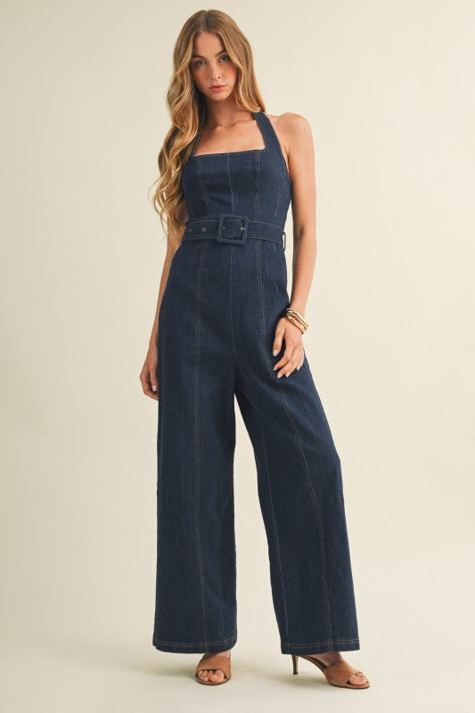 Halter wide leg jumpsuit