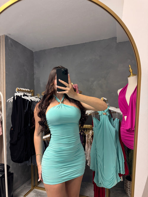 Aqua Gold dress