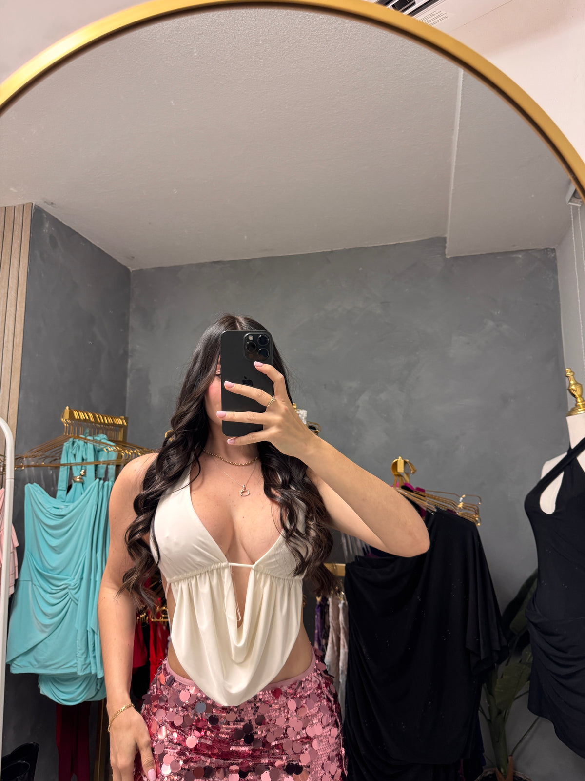White halter top