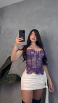 Purple lace corset