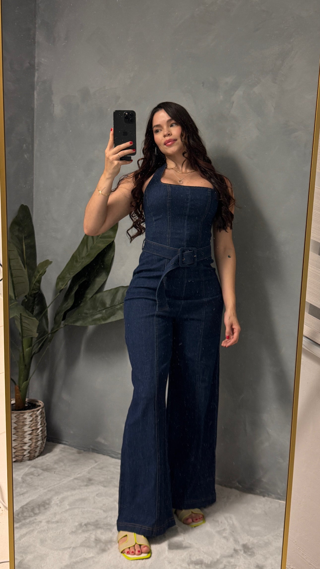 Halter wide leg jumpsuit