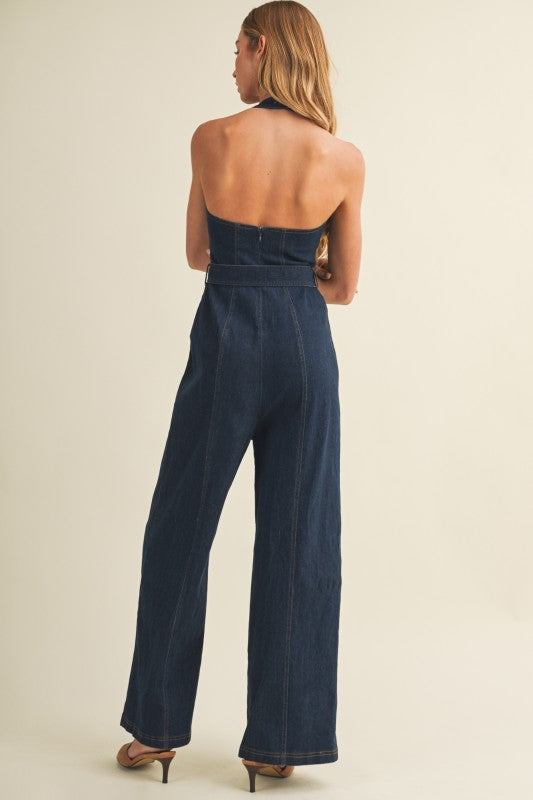 Halter wide leg jumpsuit