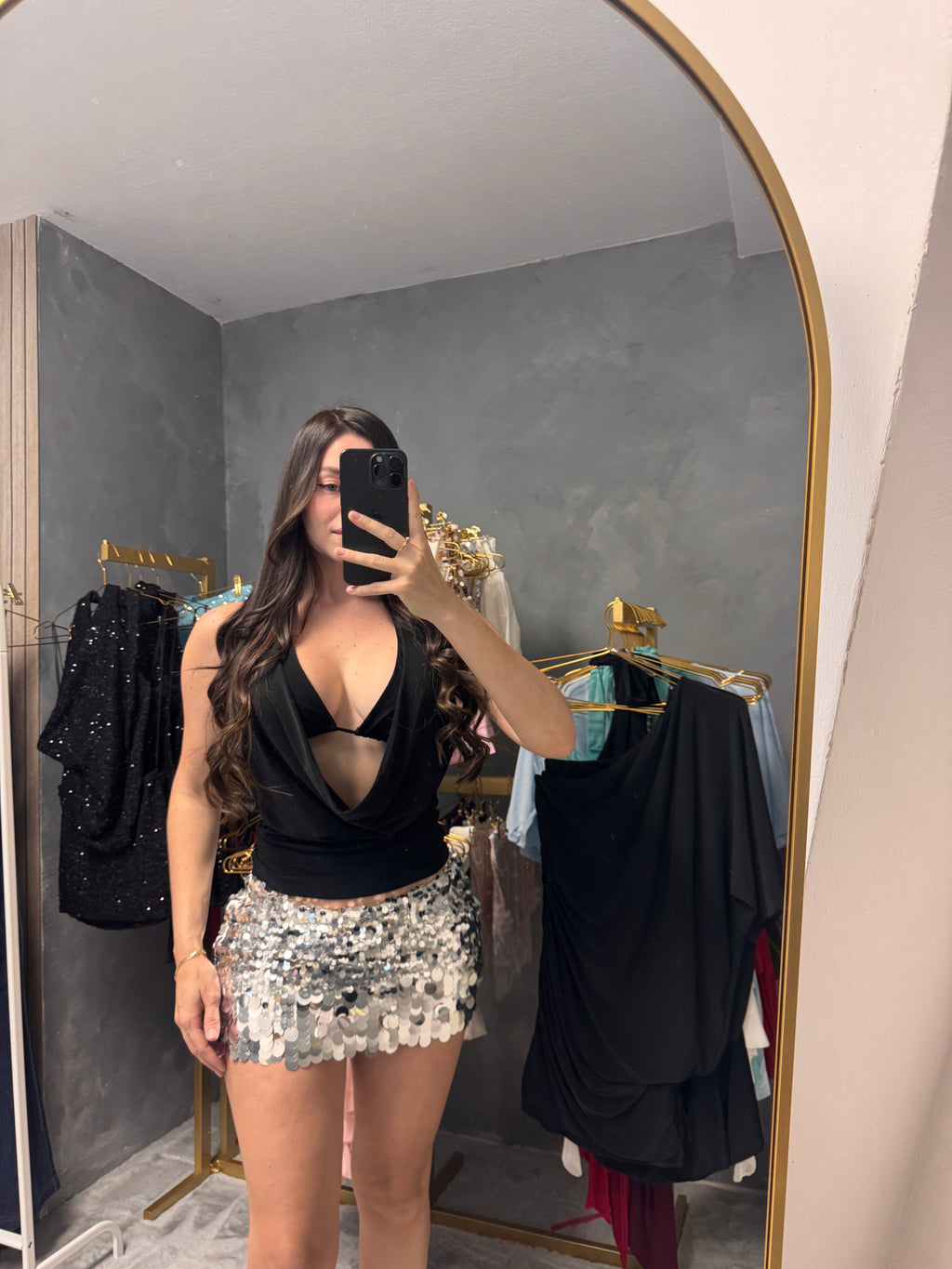 Black halter top