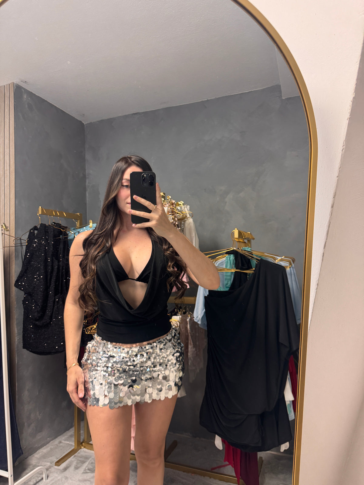 Black halter top