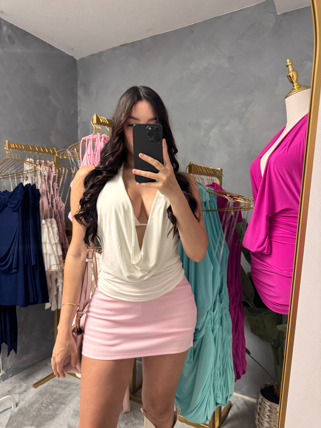 Pink mini skort