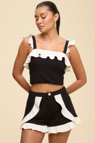 Ponte knit ruffle set